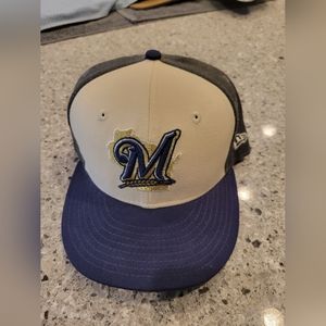 Milwaukee Brewers New Era Fitted Hat - Size 7 3/8